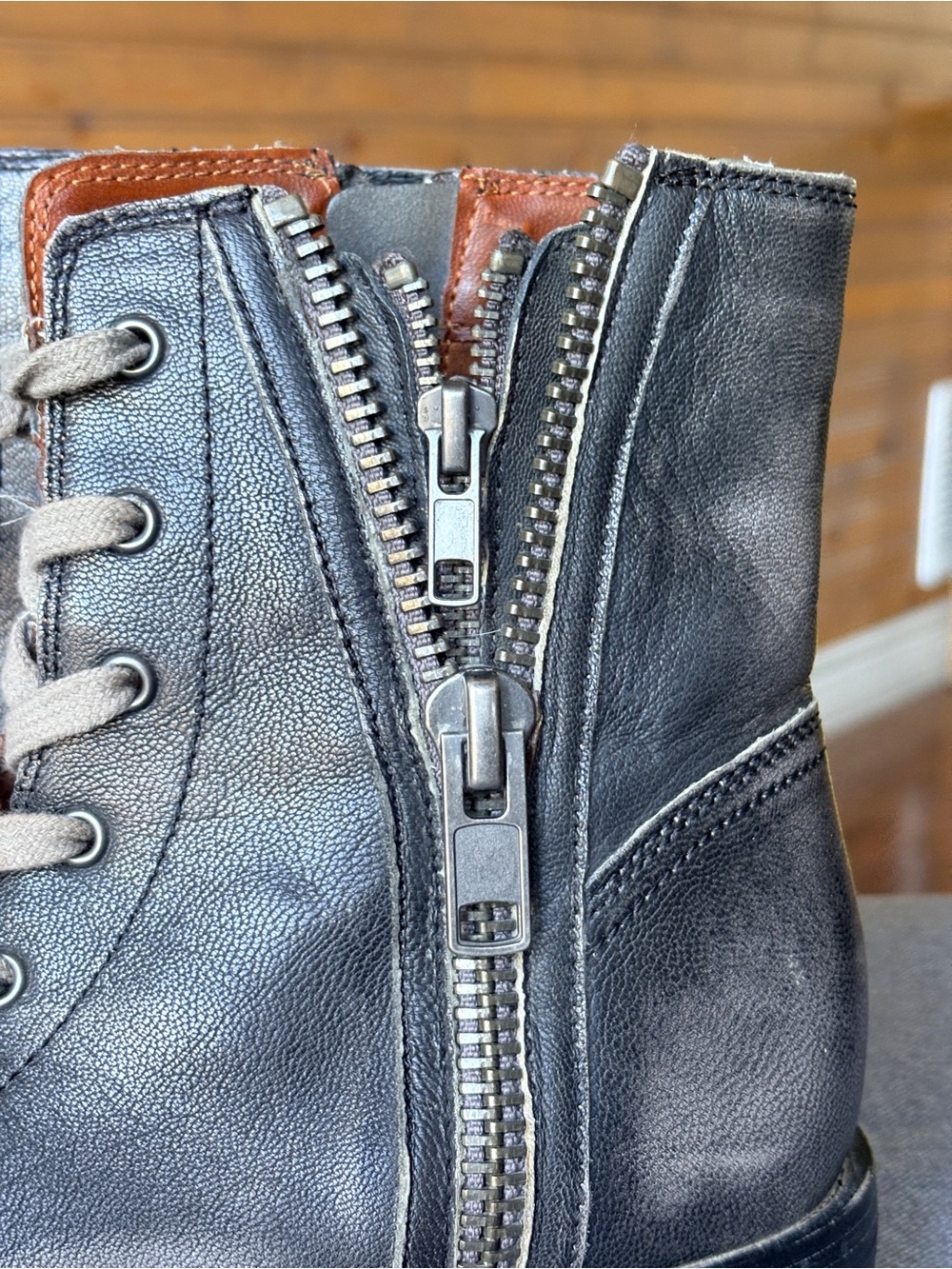 MIA Heritage Fatina Distressed Leather Combat Boots - Picture 6 of 16
